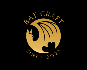 Bat - Gold Bat Animal logo design