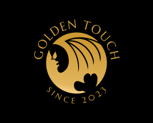 Gold Bat Animal logo design