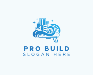 Clean Building Pressure Washing logo design