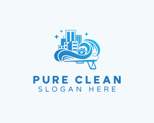 Clean Building Pressure Washing logo design