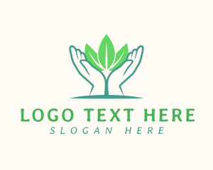 Plantation - Hands Nature Leaves logo design