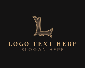 Haberdashery - Vintage Styling Salon Letter L logo design