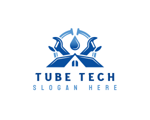 Tube - Wrench Plumbing Repair logo design