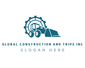 Excavation - Backhoe Industrial Construction logo design