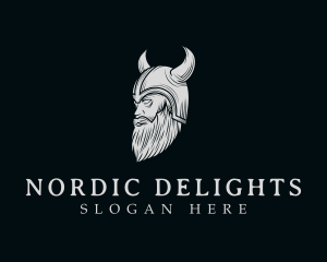 Danish - Viking Helmet Man logo design