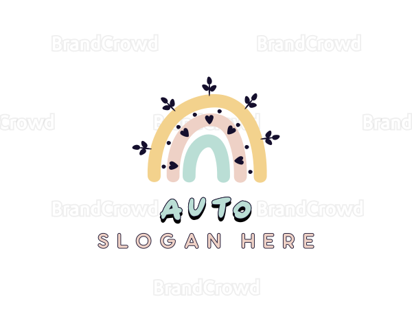 Kindergarten Rainbow Boho Logo