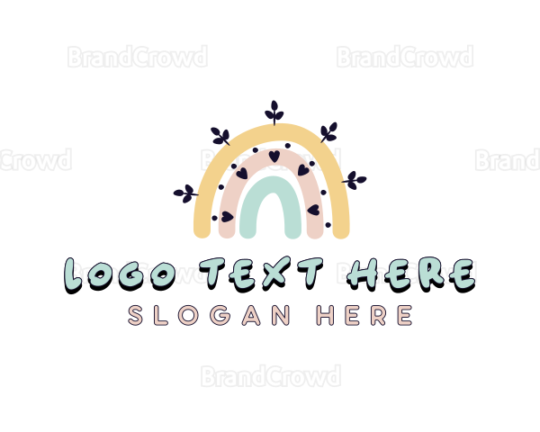 Kindergarten Rainbow Boho Logo