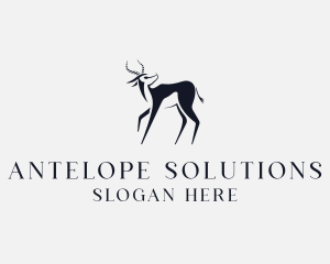 Antelope - Wild Springbok Antelope logo design
