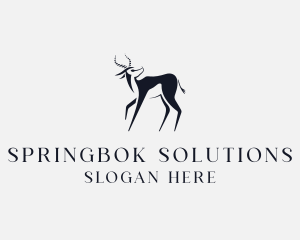 Springbok - Wild Springbok Antelope logo design