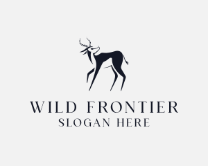 Wild Springbok Antelope logo design