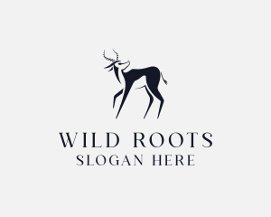 Wild Springbok Antelope logo design