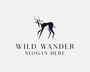 Wild Springbok Antelope logo design