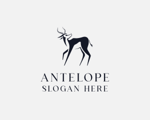 Wild Springbok Antelope logo design