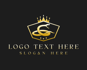 Anaconda - Luxury Snake Crown logo design