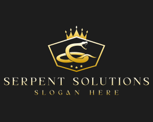 Luxury Snake Crown logo design