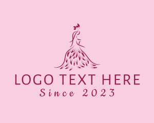Bride - Feather Fashion Gown logo design