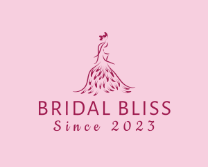 Bride - Feather Fashion Gown logo design