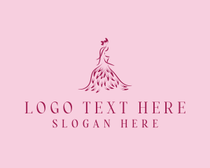 Feather Fashion Gown logo design