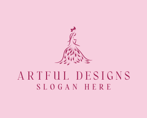 Feather Fashion Gown logo design