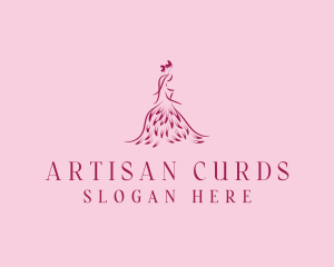 Feather Fashion Gown logo design