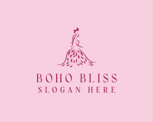 Feather Fashion Gown logo design