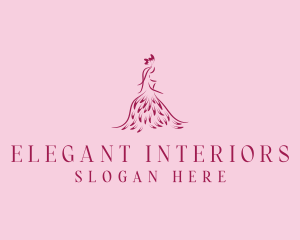 Feather Fashion Gown logo design