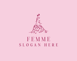 Feather Fashion Gown logo design