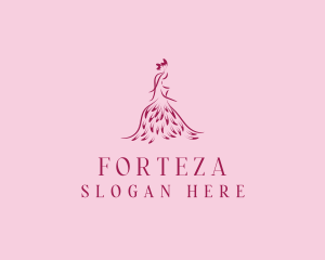 Feather Fashion Gown logo design