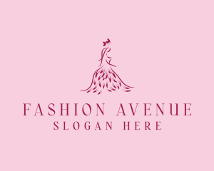 Feather Fashion Gown logo design