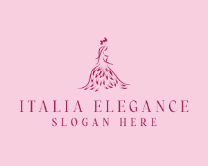 Feather Fashion Gown logo design