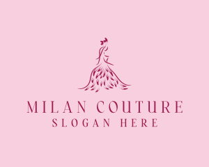 Feather Fashion Gown logo design