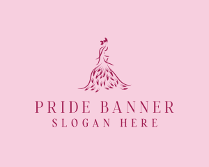 Feather Fashion Gown logo design