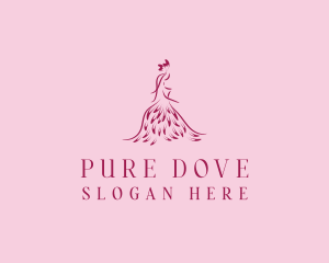 Feather Fashion Gown logo design