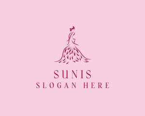 Feather Fashion Gown logo design