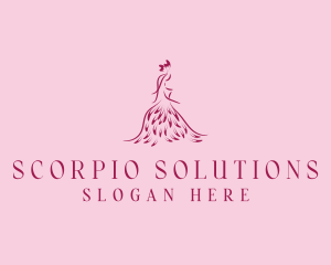 Feather Fashion Gown logo design