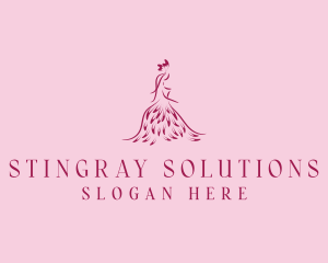 Feather Fashion Gown logo design