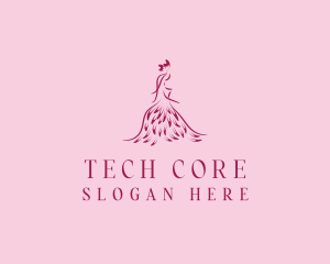 Feather Fashion Gown logo design