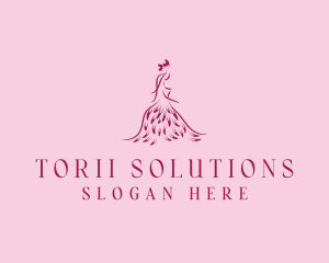 Feather Fashion Gown logo design