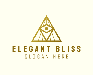 Illuminati - Gold Eye Pyramid logo design