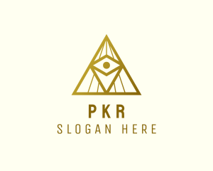 Spiritual - Gold Eye Pyramid logo design