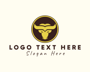 Livestock - Modern Bull Coin logo design