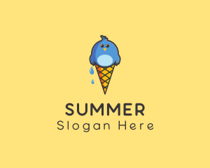 Ice Cream Bird  logo design