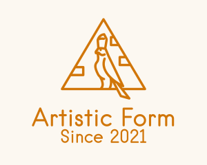 Sculpture - Orange Egypt Falcon logo design