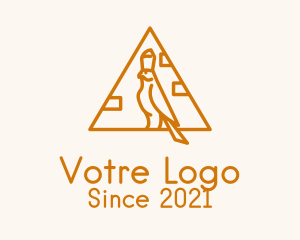 Pyramid - Orange Egypt Falcon logo design