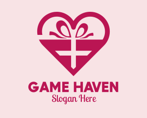 Dating - Valentine's Day Heart Present logo design