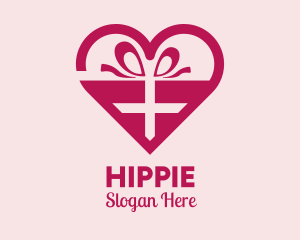 Valentine's Day Heart Present  logo design