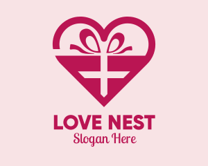 Valentine's Day Heart Present  logo design