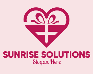 Valentine's Day Heart Present  logo design