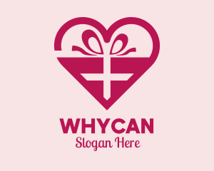 Dating Forum - Valentine's Day Heart Present logo design