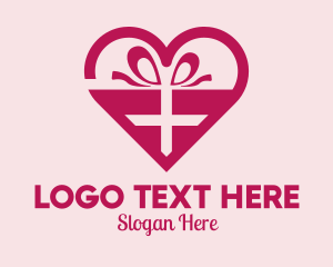 Valentine's Day Heart Present  Logo